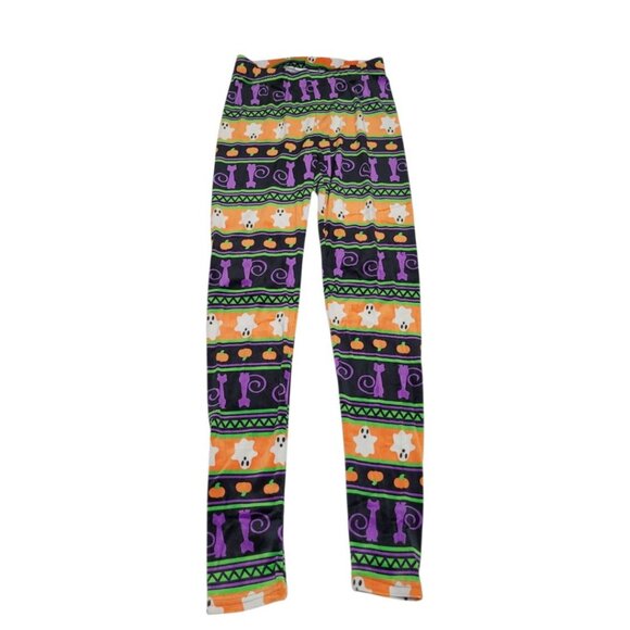 Serra Halloween Fuzzy Soft Pants Juniors Size Small Ghost Pumpkin Cat Purple - Picture 1 of 6